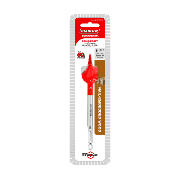 DIABLO DSPD4070 1-1/4" x 6" Demo Demon™ Spade Bit for Nail-Embedded Wood - Image 2