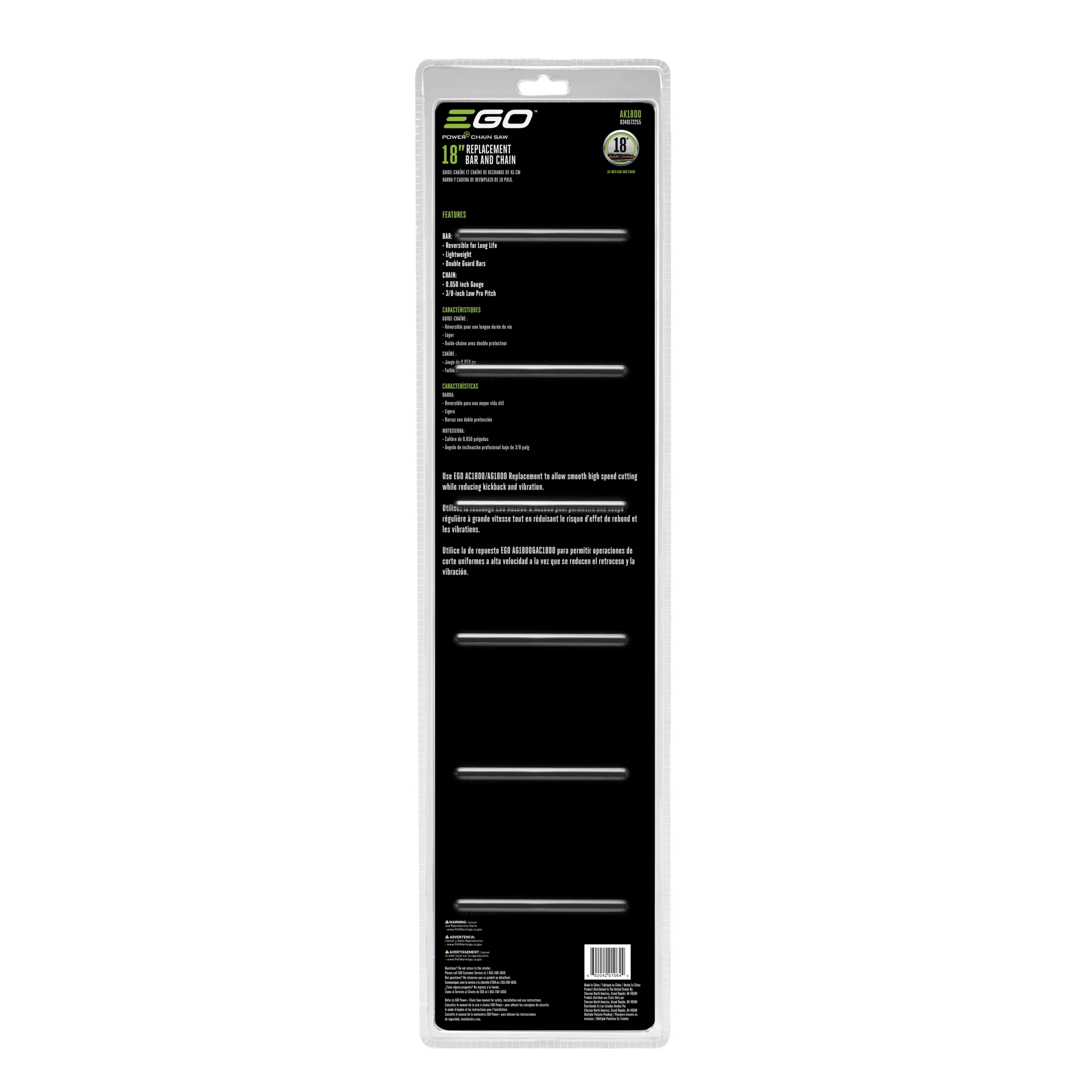 EGO AK1800 18" Chain Saw Bar & Chain - Image 2