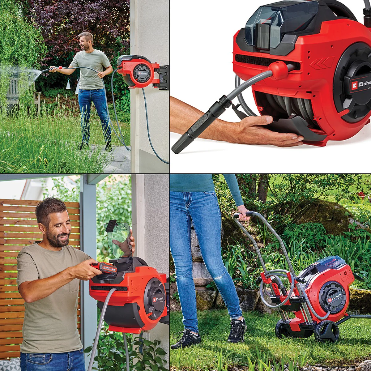 EINHELL GE-HR18/30LI 18V 5/8” x 100 ft. Cordless Water Hose Reel With Bonus Battery & Charger - Image 3