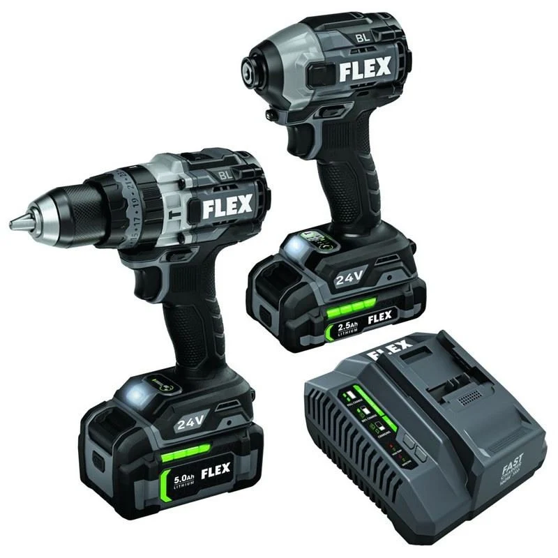 FLEX FXM202-2B 24V Brushless Hammer Drill (Turbo Mode) and Impact Driver w/ Quick Eject Kit - Image 3