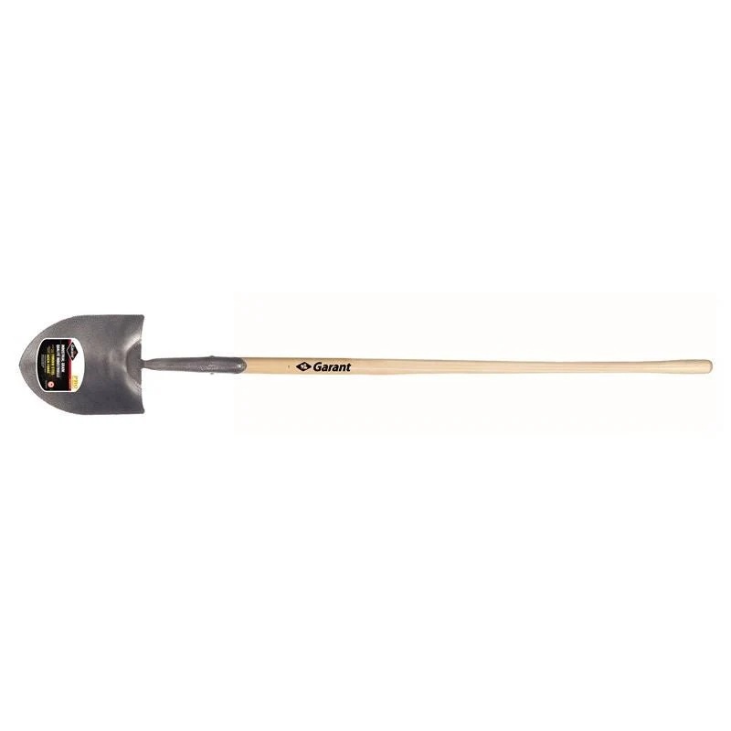Garant GIFR2L Round point shovel, long wood handle