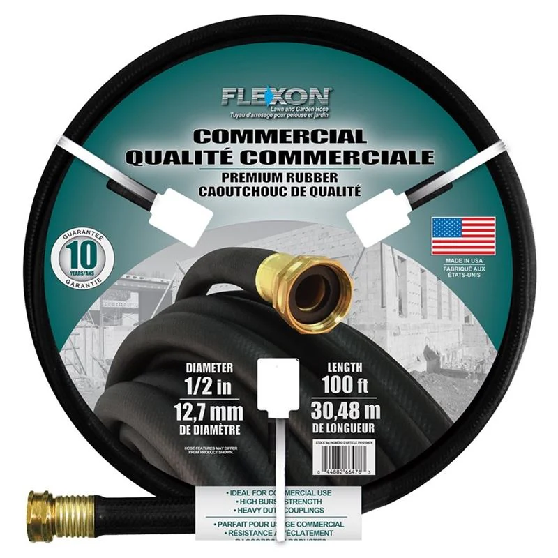 GARDEN HOSE ½IN X 100FT PREMIUM RUBBER (BLACK)