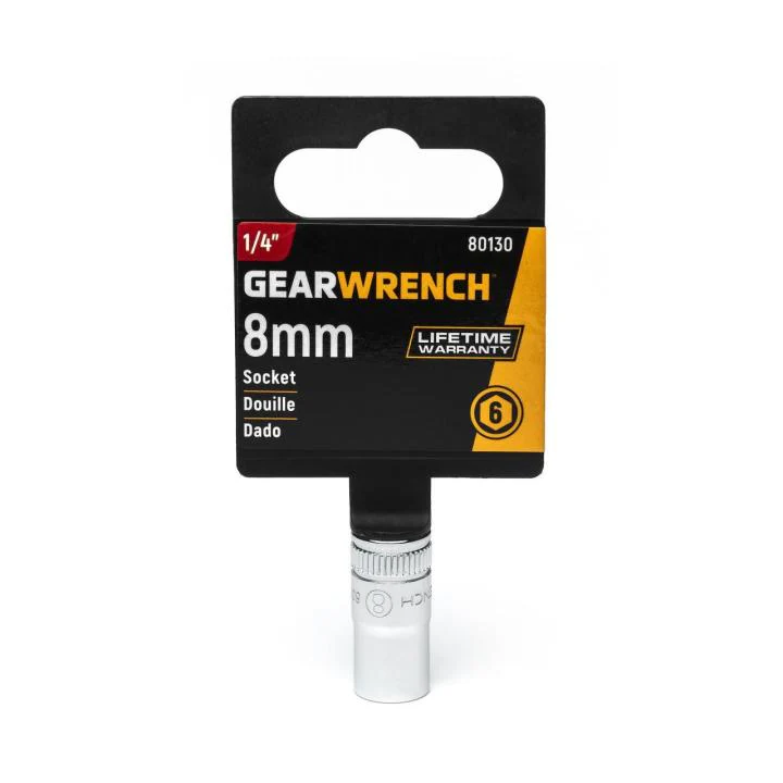 GEARWRENCH 80130 1/4" Drive 6 Point Standard Metric Socket 8mm - Image 3