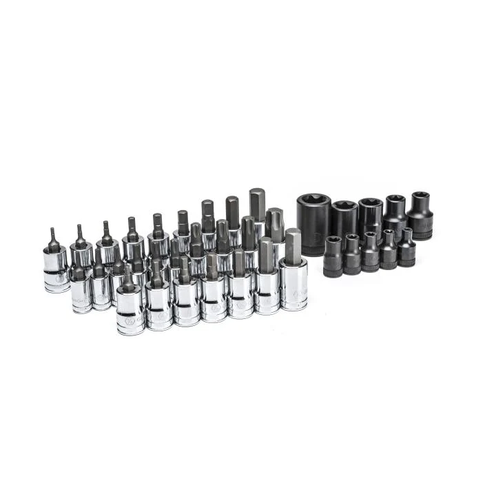 GEARWRENCH 80726 36 Piece 1/4", 3/8" & 1/2" Drive Standard Hex, E-Torx® & Torx® Bit SAE/Metric Socket Set - Image 2
