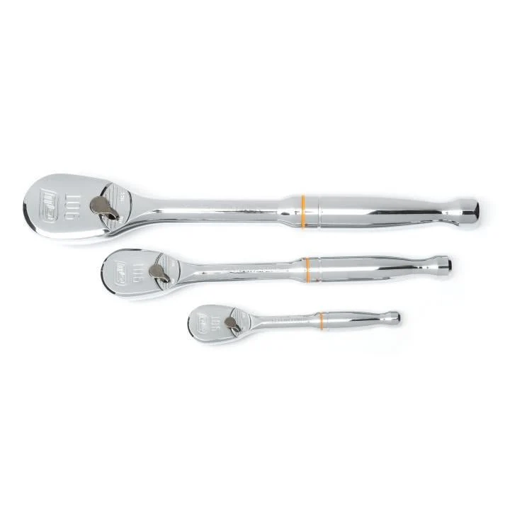 GEARWRENCH 81206T 3 Piece 1/4", 3/8" & 1/2" Drive 90-Tooth Teardrop Ratchet Set