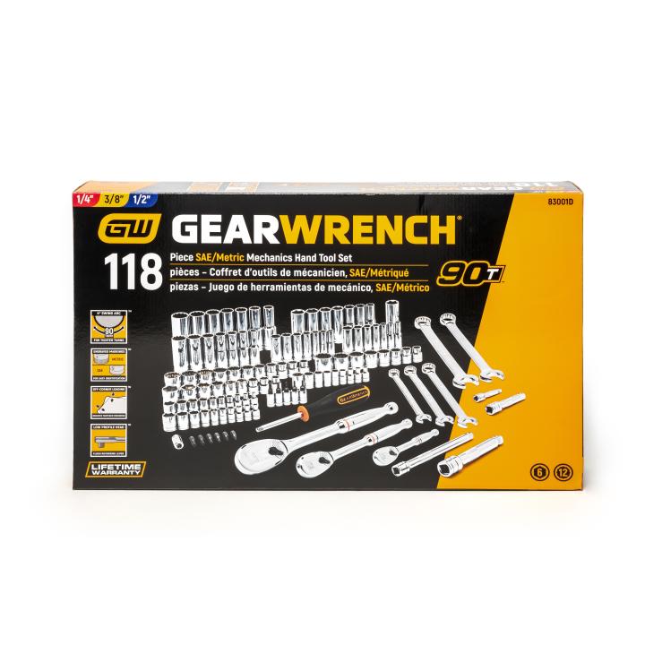 GEARWRENCH 83001D 118 Piece 1/4", 3/8" & 1/2" Drive 6 & 12 Point Standard & Deep SAE/Metric Mechanics Tool Set - Image 4