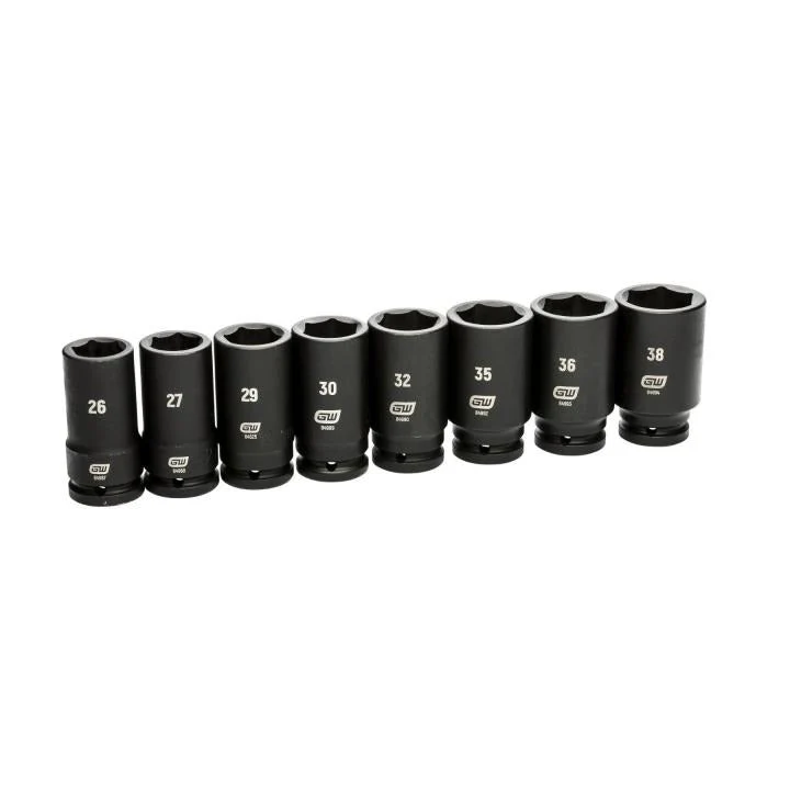 GEARWRENCH 84032 8 Piece 3/4" Drive 6 Point Metric Deep Impact Socket Set