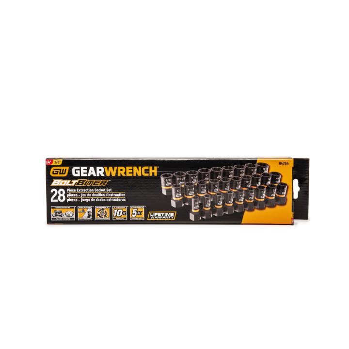 GEARWRENCH 84784 28 Piece 1/4" & 3/8" Drive Bolt Biter™ Impact Extraction Socket Set - Image 5