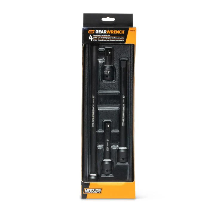 GEARWRENCH 84950N 4 Piece 1/2" Drive Impact Extension Set 3", 5", 10" & 15" - Image 3