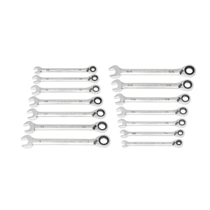 GEARWRENCH 86660 14 Piece 90-Tooth 12 Point SAE Reversible Ratcheting Wrench Set