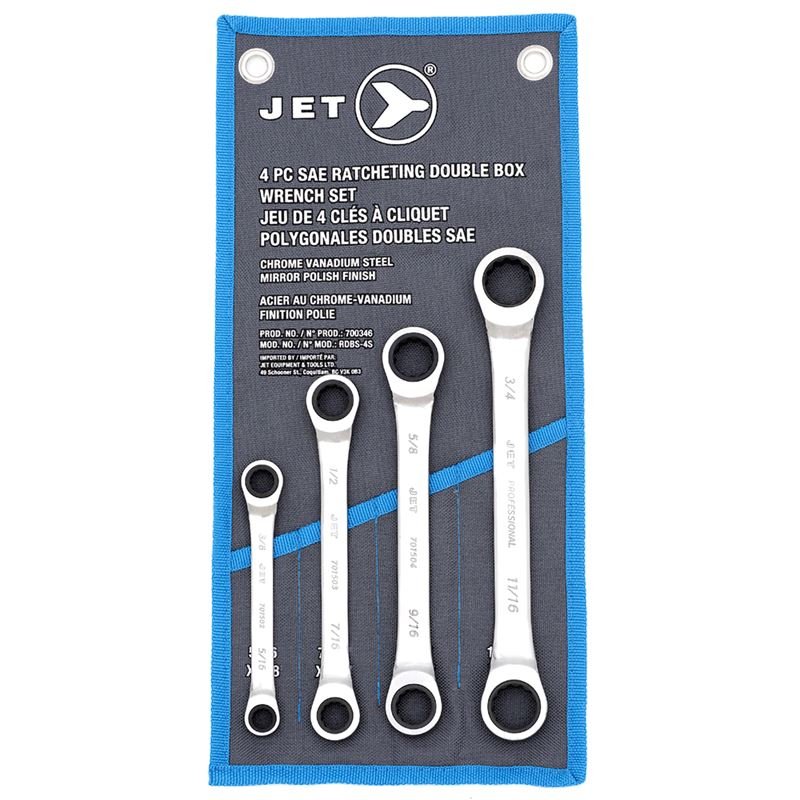 JET Ratcheting Double Box Wrench Set - SAE - 4 pc