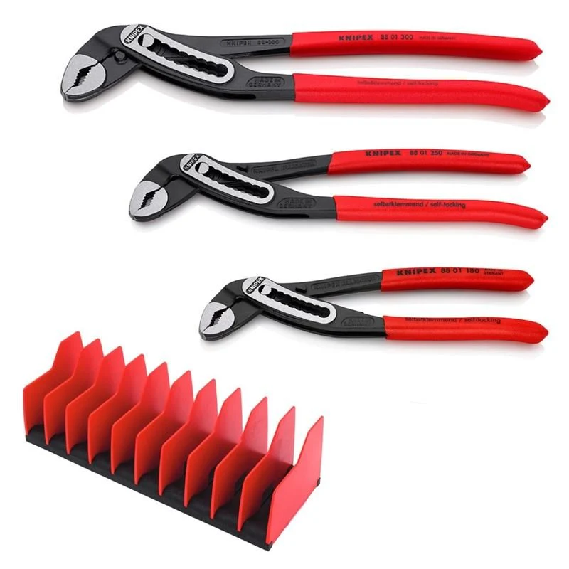 Knipex 9K 00 80 139 US - 3 Piece Alligator® Pilers set- with FREE 10 Piece Tool Holder