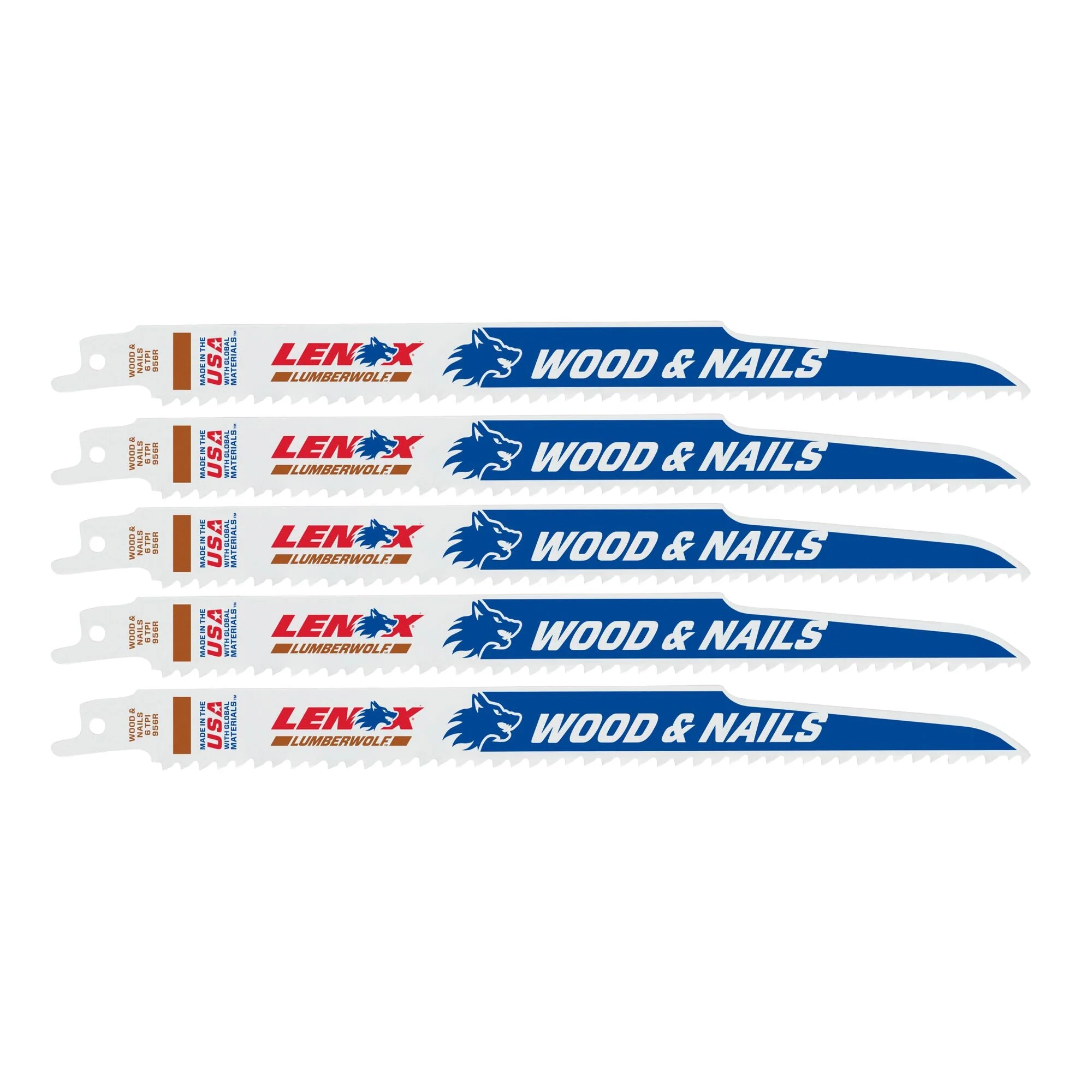 LENOX 20582956R LUMBERWOLF™ 9"Reciprocating Saw Blades 6 TPI - 5/PK
