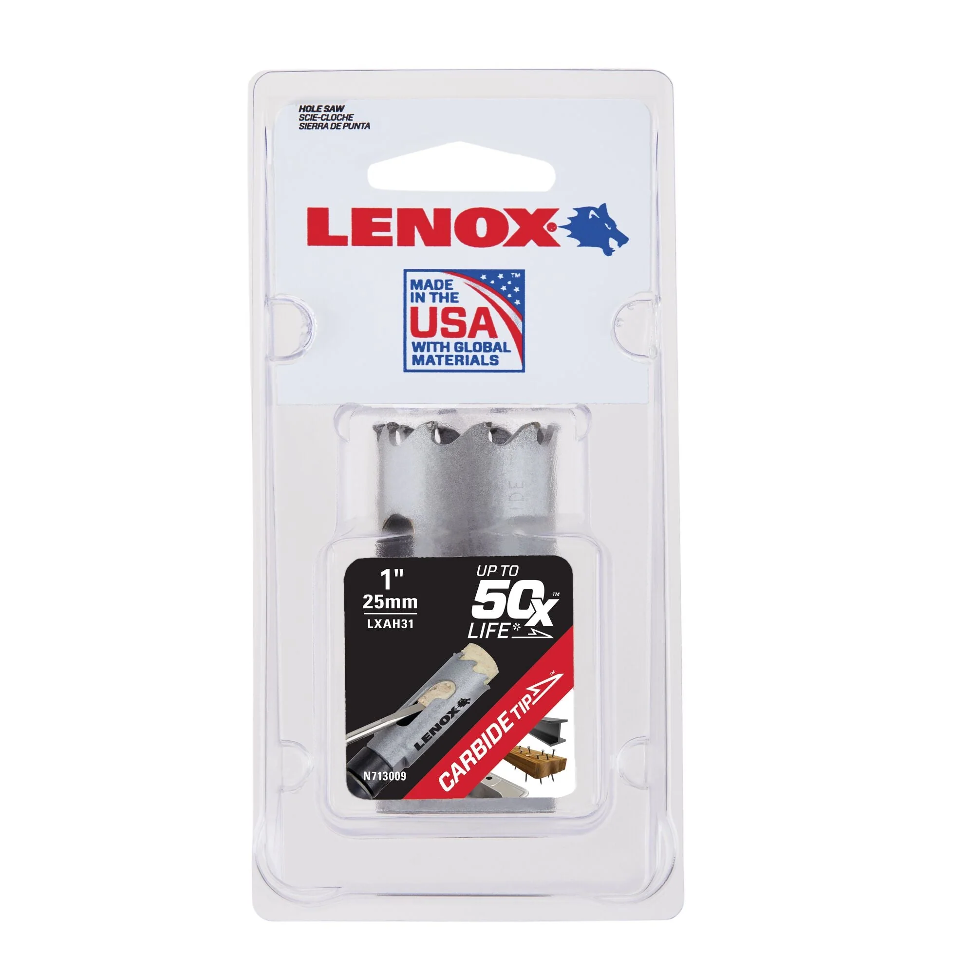 LENOX LXAH31 Speed Slot® Carbide Tipped Hole Saw 25mm / 1"