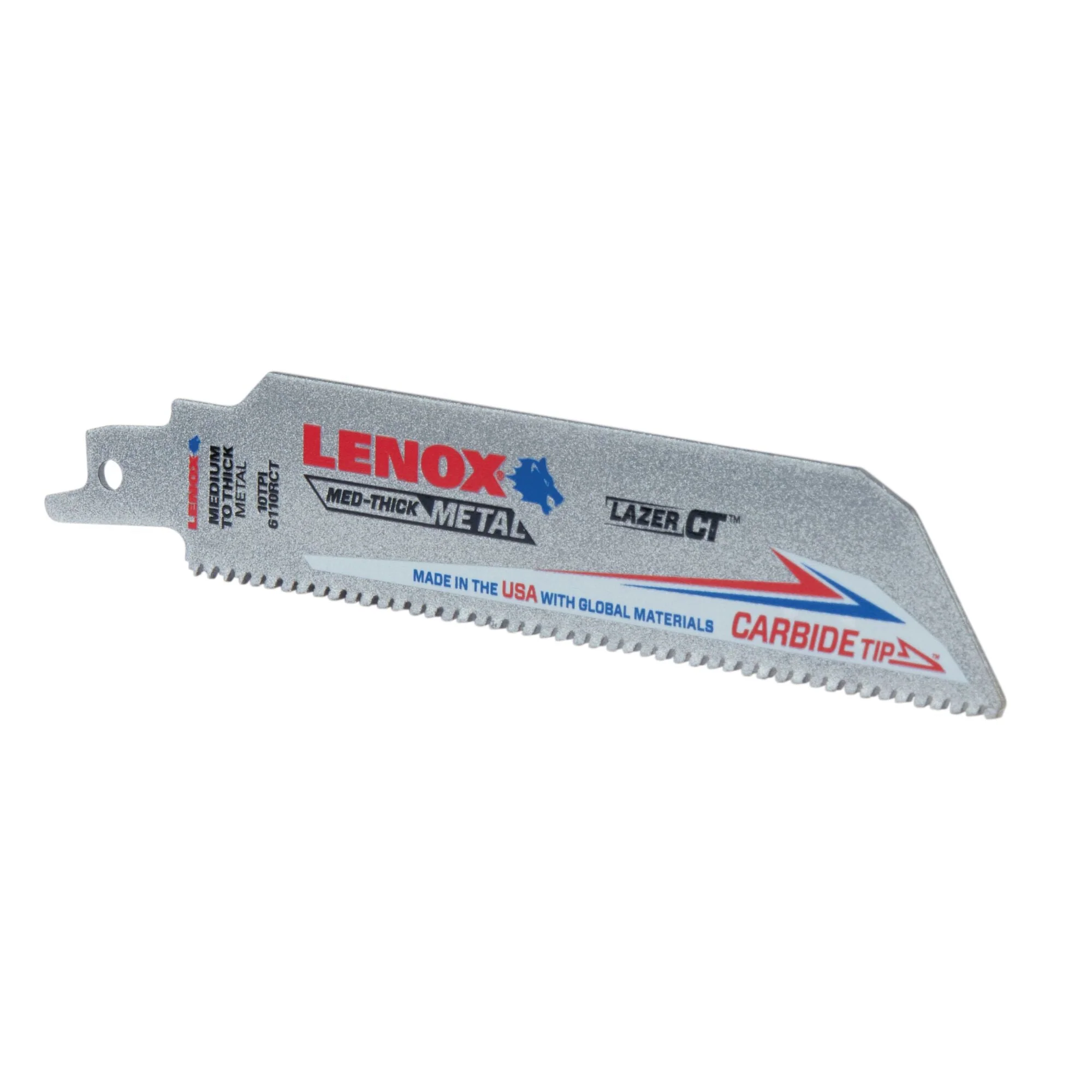 LENOX LXAR6110CT 6 in. x 1 in. LAZER CT™ 10 TPI Carbide Tipped Reciprocating Saw Blades (5 PK) - Image 4
