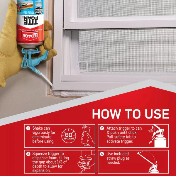 LePage 340g Tite Foam Window & Door Insulating Foam Sealant - Image 3