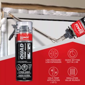 LePage 600ml Gun Grade Quad Foam Window and Door Installation Foam - Image 5