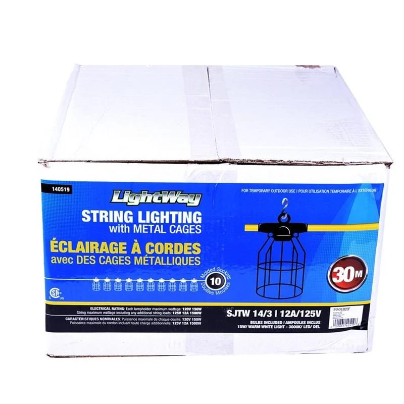 LightWay 100 ft. 10 Bulb Caged LED String Worklight - Image 4