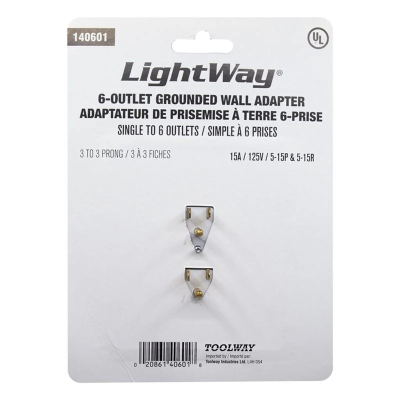 LightWay 6 Outlet Wall Tap (White) - Image 3