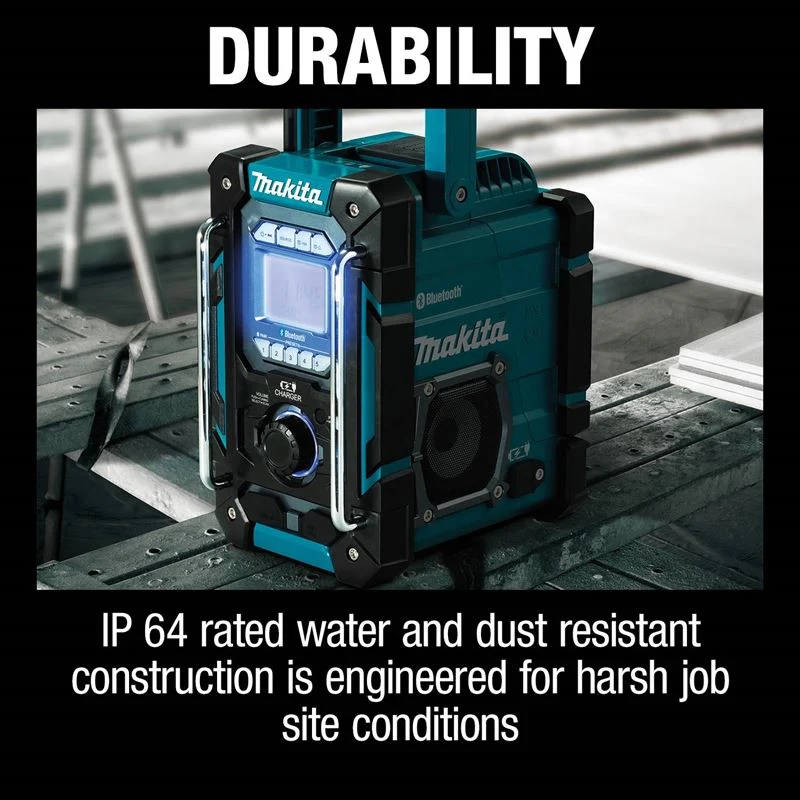 Makita DMR300 18V LXT / 12V MAX CXT Lithium‑Ion Cordless or Electric Job Site Charger / Radio with Bluetooth - Image 4