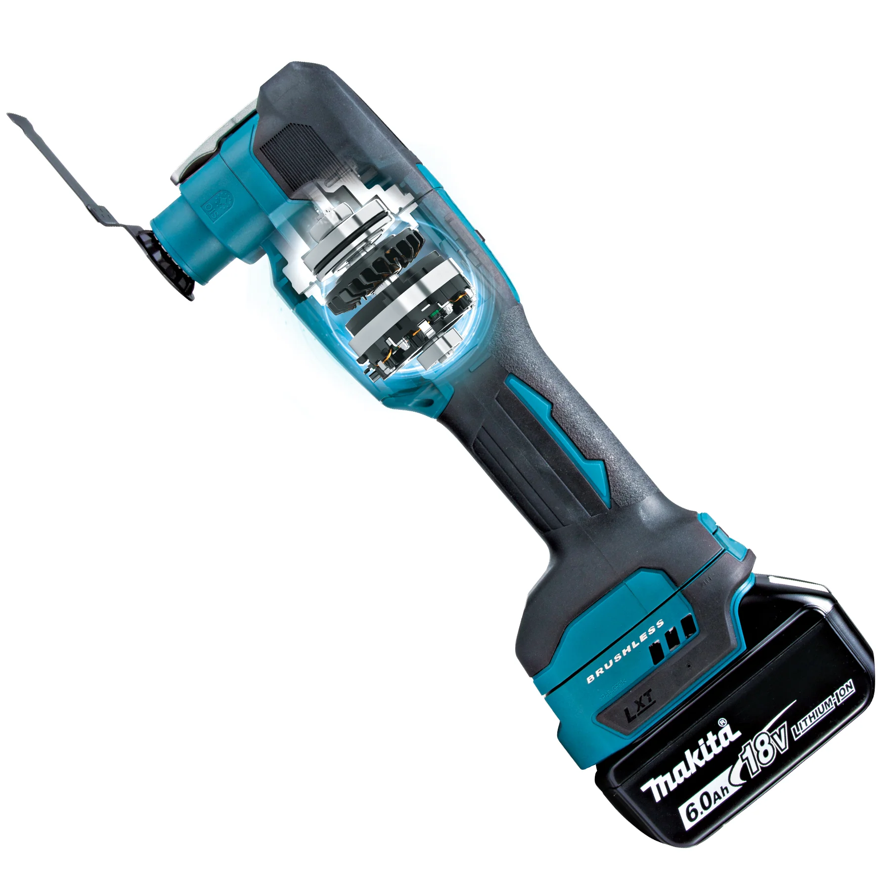 Makita DTM53ZX1 18V LXT Brushless Tool-less Multi Tool w/Accessory Kit, Tool Only - Image 2