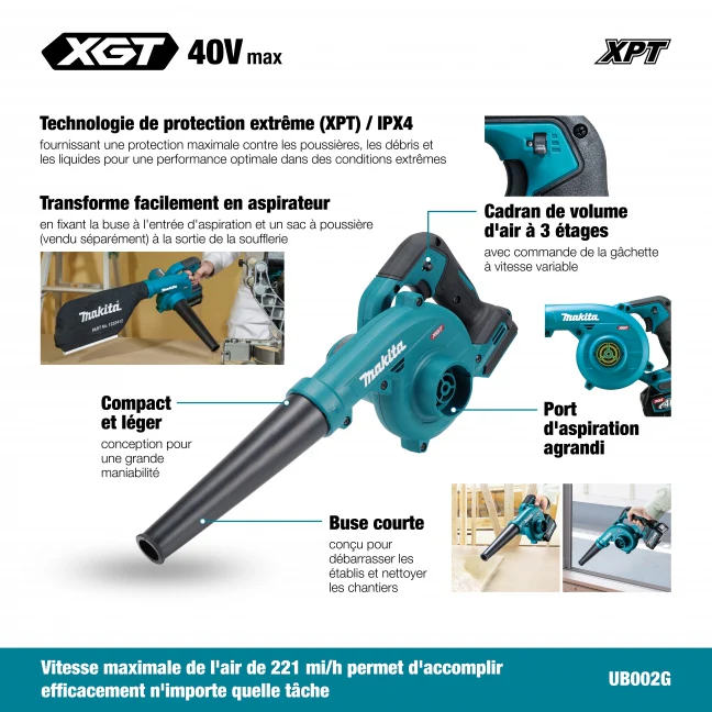 Makita 40Vmax Blower XGT 127CFM , Tool Only - Image 3