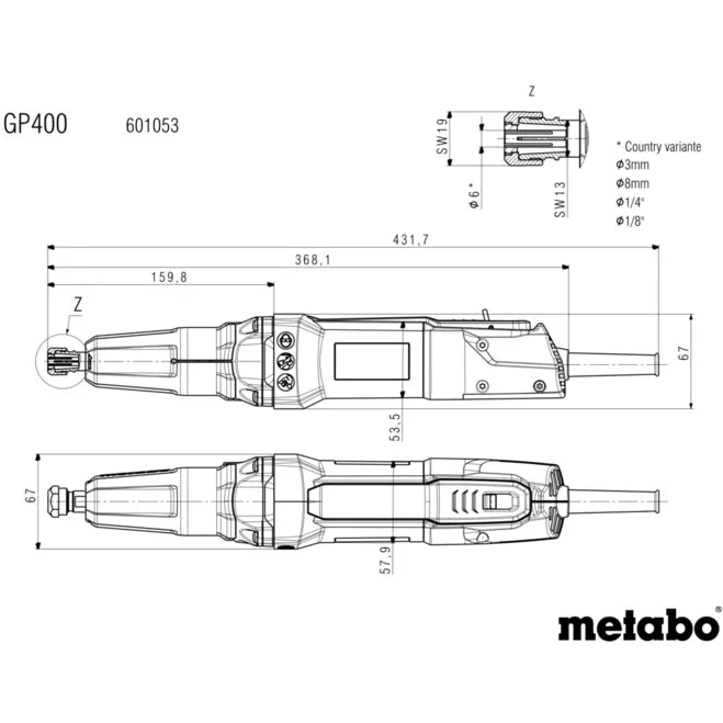 METABO 601053420 GP 400 Die grinder | (110-120 V / AC/DC 0/50/60 Hz) - Image 2