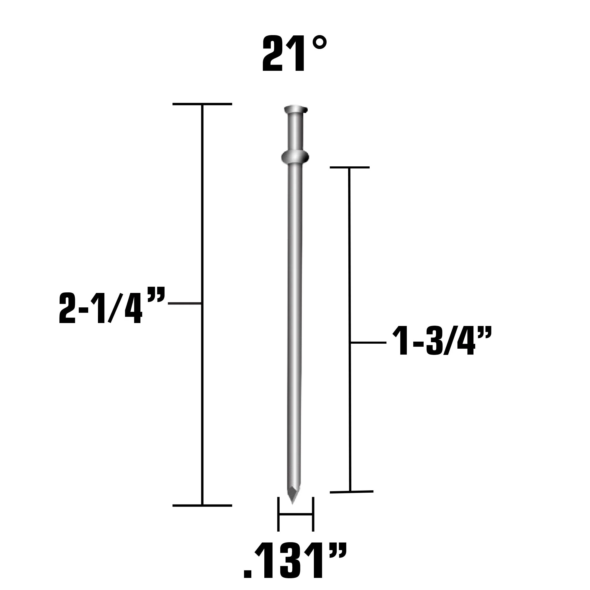 metabo HPT 2-1/4 Inch 21 Degree Smooth Shank Collated Duplex Nails - 2000pcs - Image 2