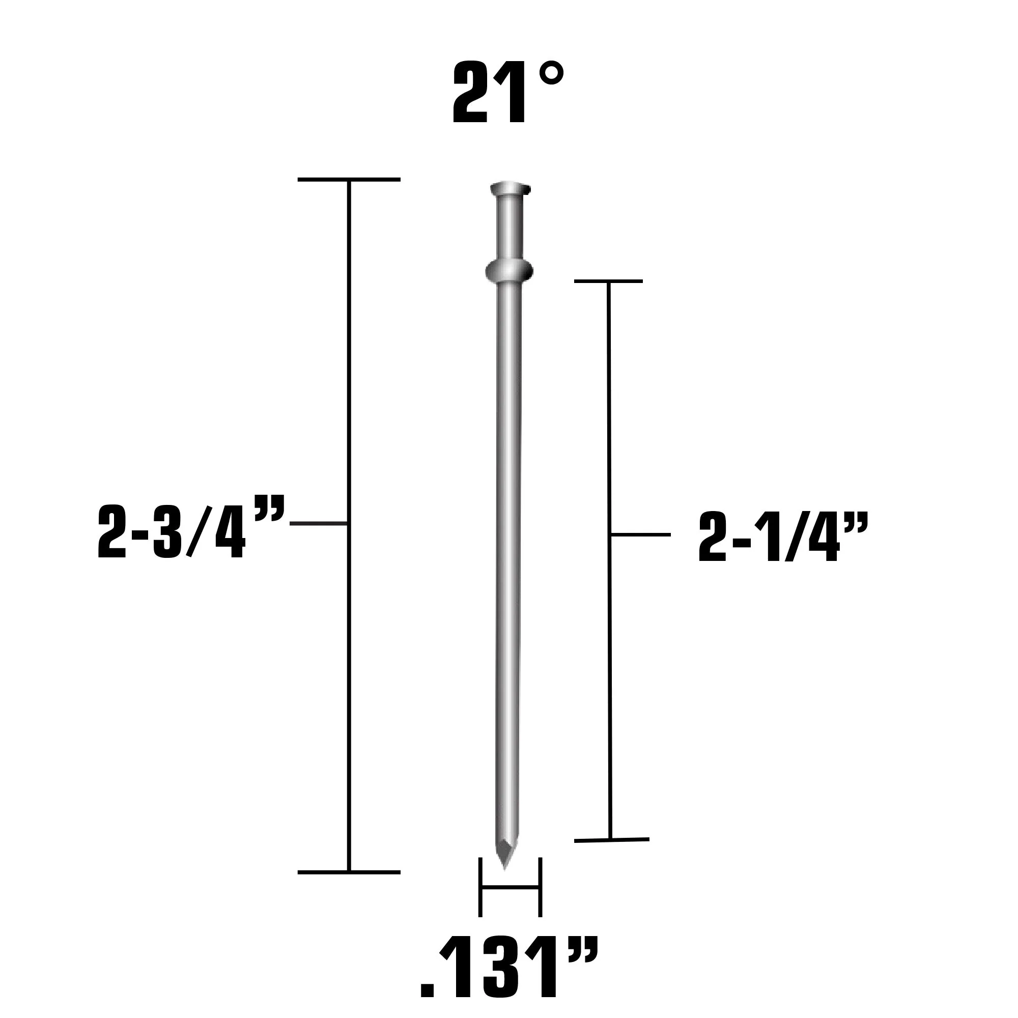 metabo HPT 2-3/4 Inch 21 Degree Smooth Shank Collated Duplex Nails - 2000pcs - Image 2