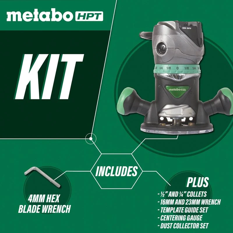 metabo HPT M12VCM 2-1/4 Peak HP Variable Speed Fixed Base Router - Image 2