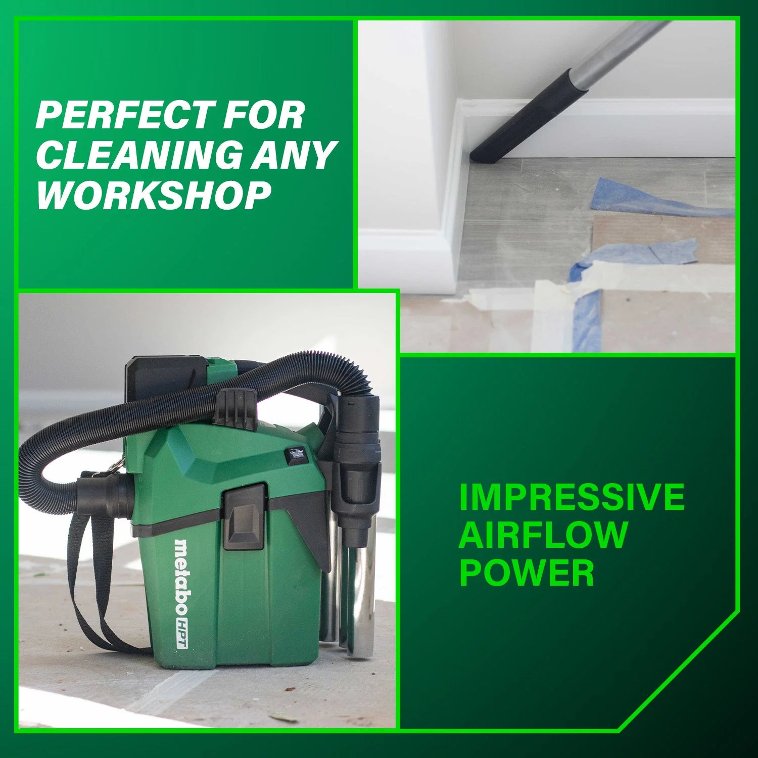 metabo HPT RP18DAQ4M 18V MultiVolt™ Cordless 1.6 Gallon Wet/Dry HEPA Vacuum (Tool Body Only) - Image 4