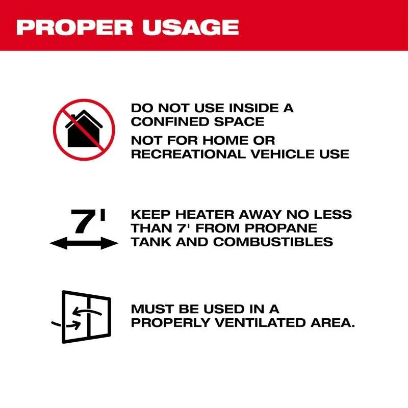 MILWAUKEE 0801-20C M18 70,000 BTU Forced Air Propane Heater - Image 4