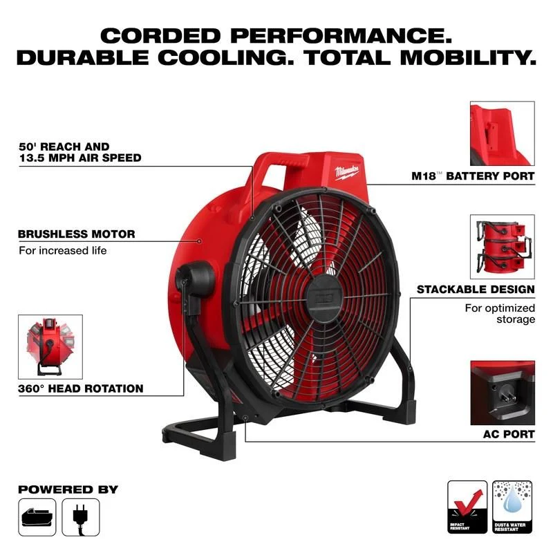 Milwaukee 0821-20 M18 Brushless 18in Fan - Image 10