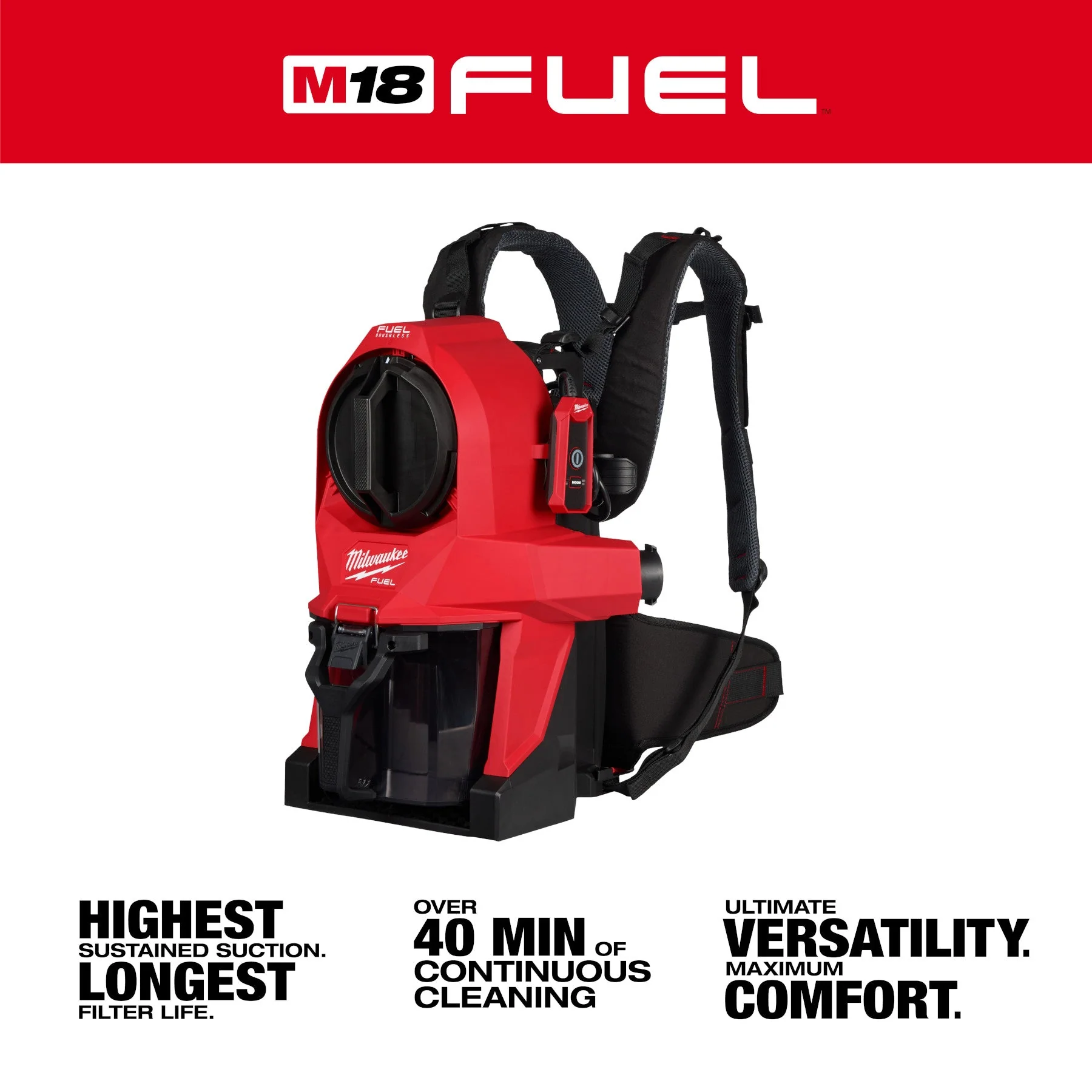 Milwaukee 0895-20 M18 FUEL™ 3-in-1 Backpack Vacuum - Image 9