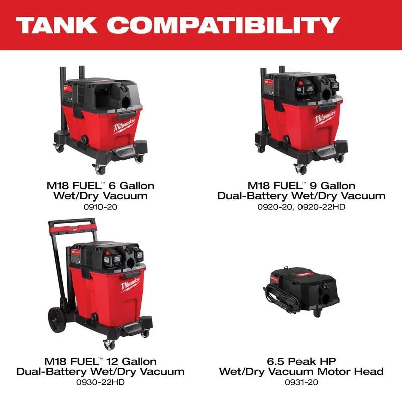 Milwaukee 0912-20 9 Gallon Wet/Dry Vacuum Tank - Image 8