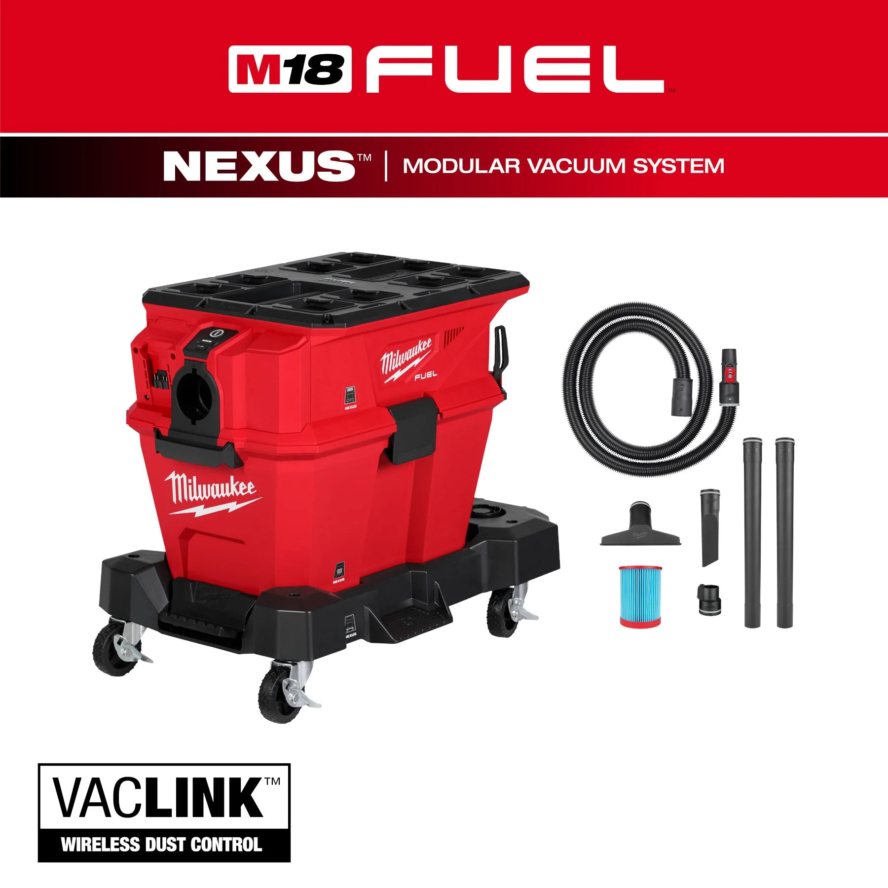 Milwaukee 0914-20 M18 FUEL™ NEXUS™ 6 Gallon Wet/Dry Vacuum w/ PACKOUT™ Compatibility & VACLINK™ - Image 20