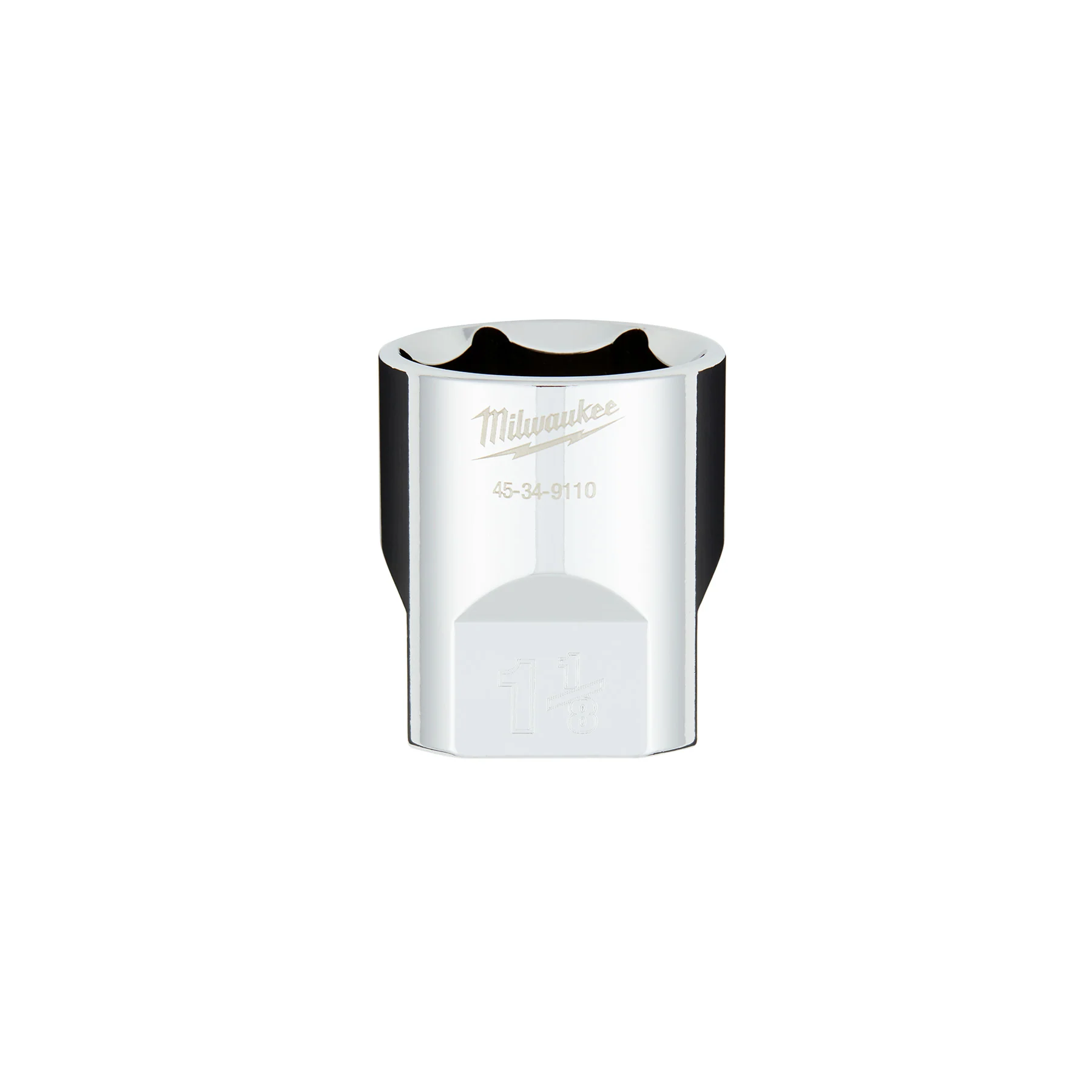 Milwaukee 1/2" Drive 1-1/8" SAE 6-Point Socket with FOUR FLAT™ Sides 45-34-9110