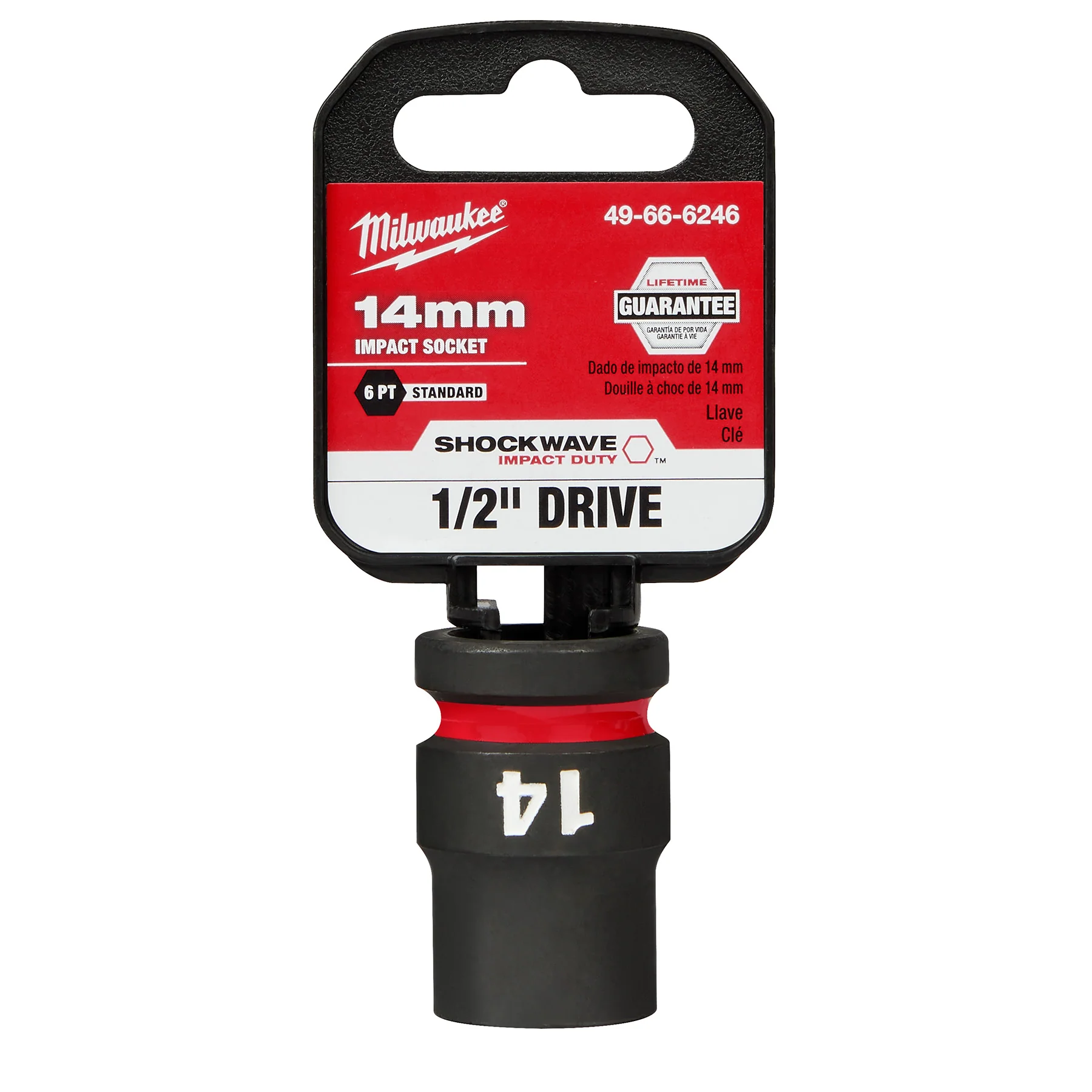 Milwaukee 1/2" Drive 14MM 6 Point Socket SHOCKWAVE Impact Duty™ 49-66-6246 - Image 2