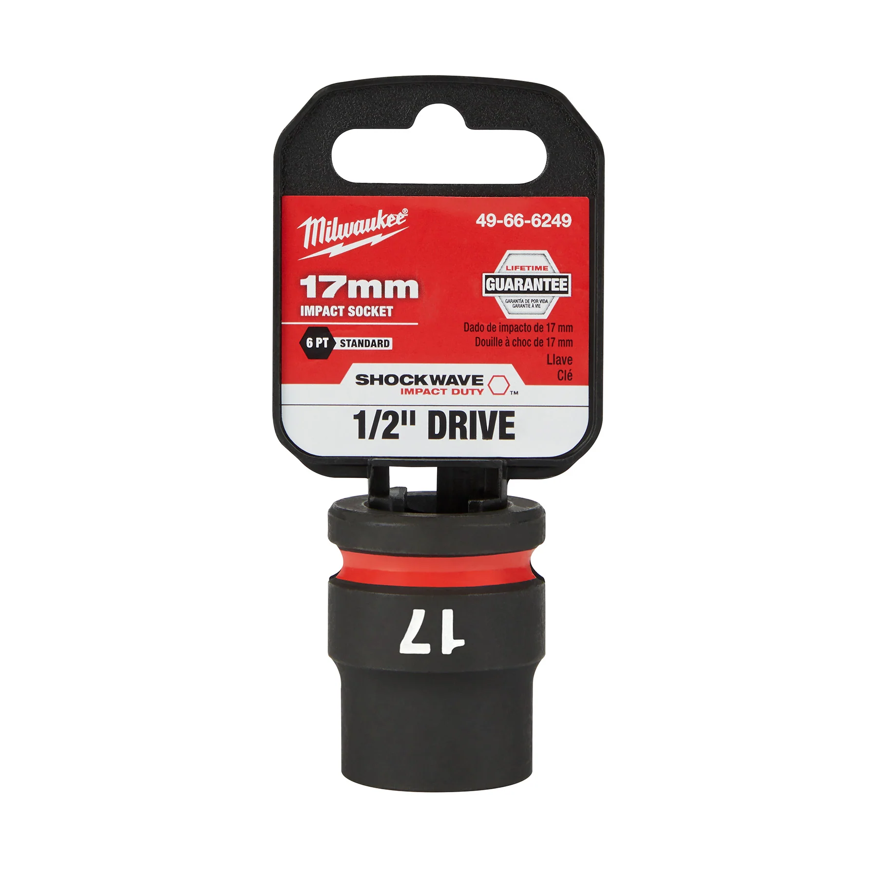 Milwaukee 1/2" Drive 17MM 6 Point Socket SHOCKWAVE Impact Duty™ 49-66-6249 - Image 2