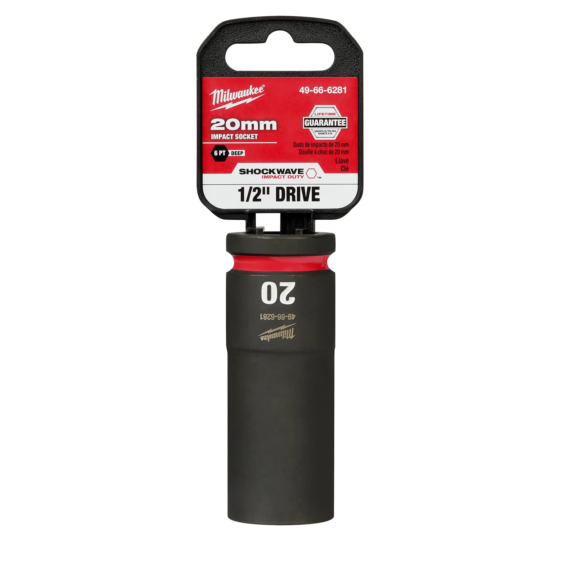 Milwaukee 1/2" Drive 20MM Deep 6 Point Socket SHOCKWAVE Impact Duty™ 49-66-6281 - Image 2