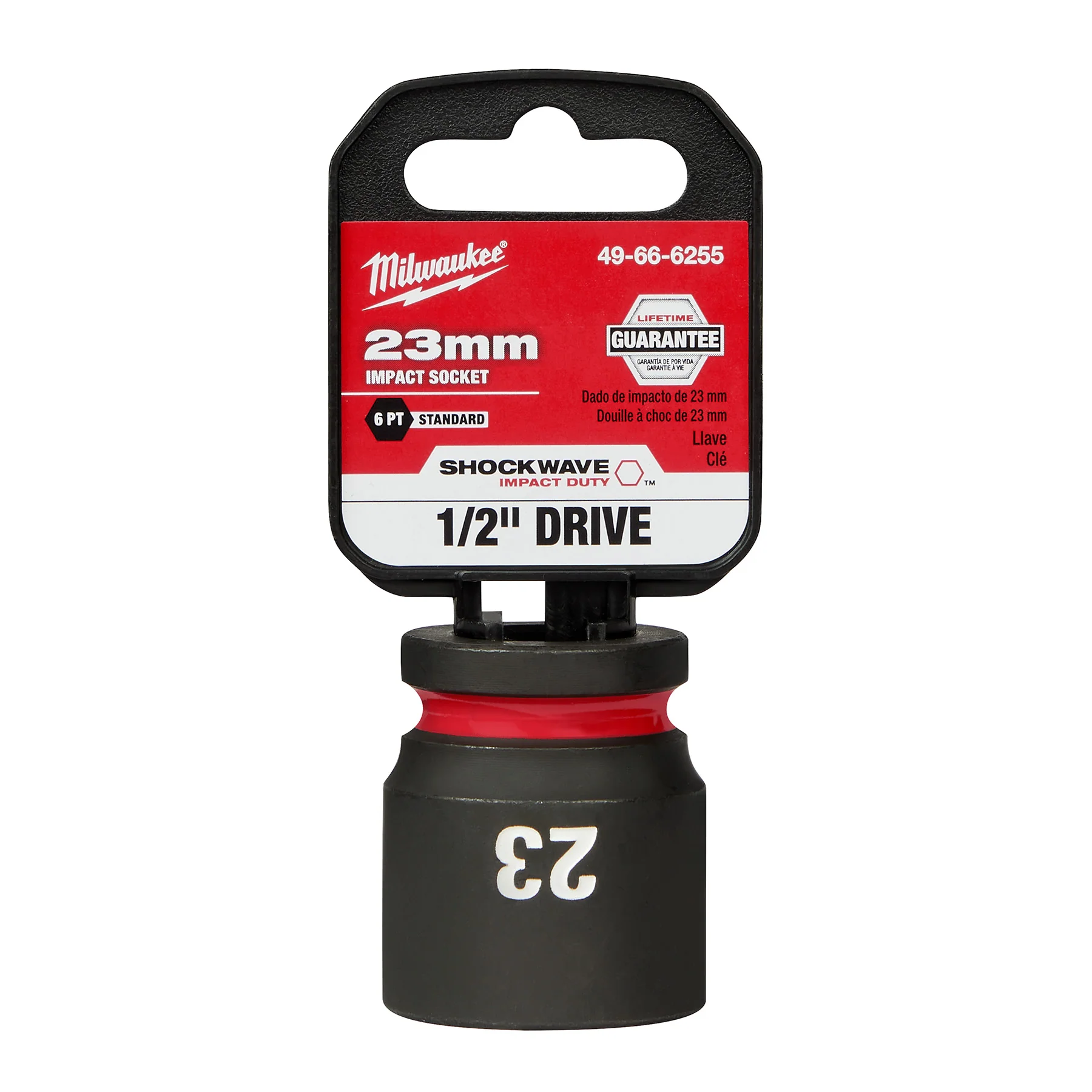Milwaukee 1/2" Drive 23MM 6 Point Socket SHOCKWAVE Impact Duty™ 49-66-6255 - Image 2
