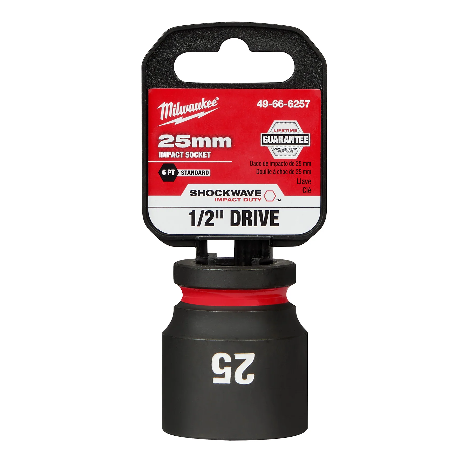 Milwaukee 1/2" Drive 25MM 6 Point Socket SHOCKWAVE Impact Duty™ 49-66-6257 - Image 2