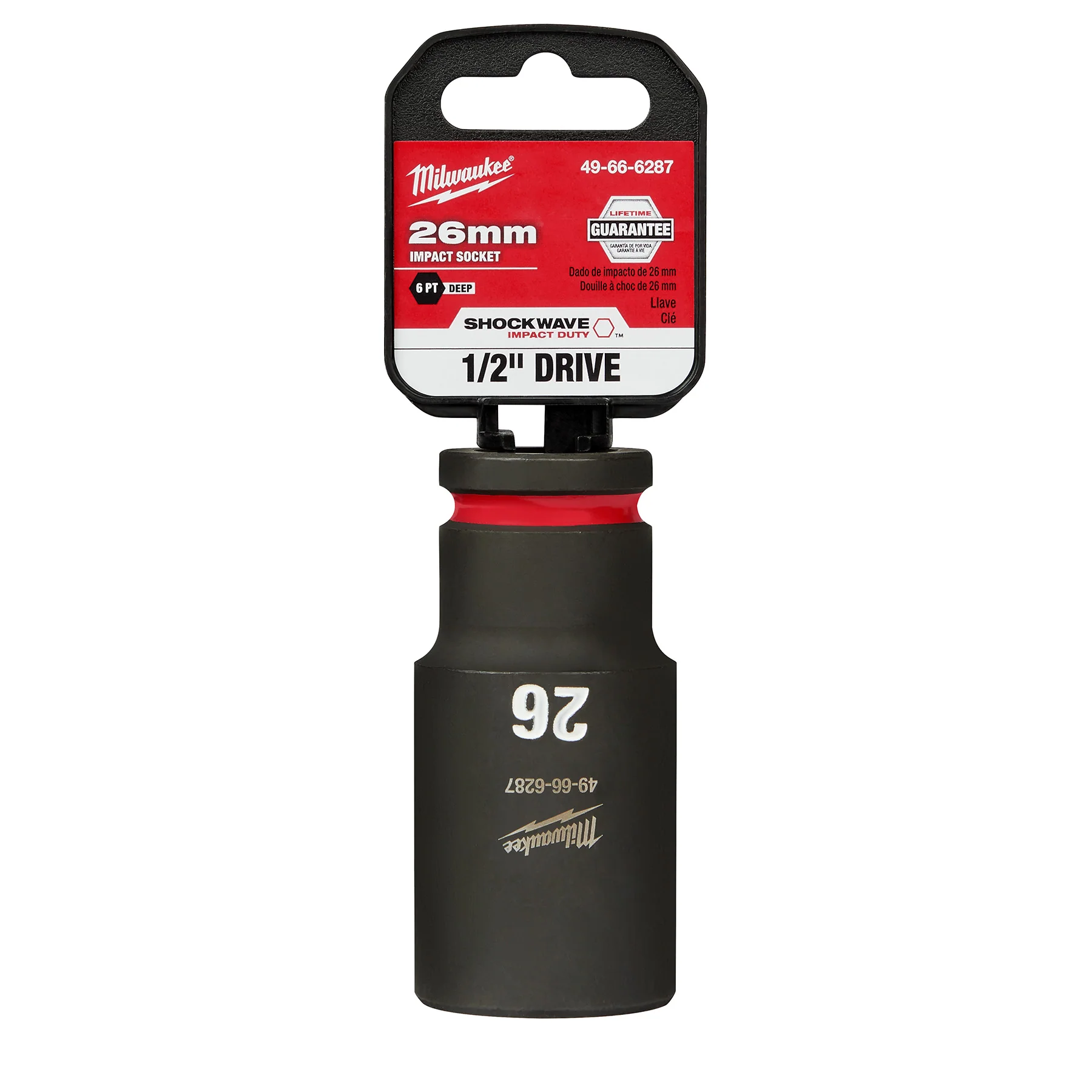 Milwaukee 1/2" Drive 26MM Deep 6 Point Socket SHOCKWAVE Impact Duty™ 49-66-6287 - Image 2