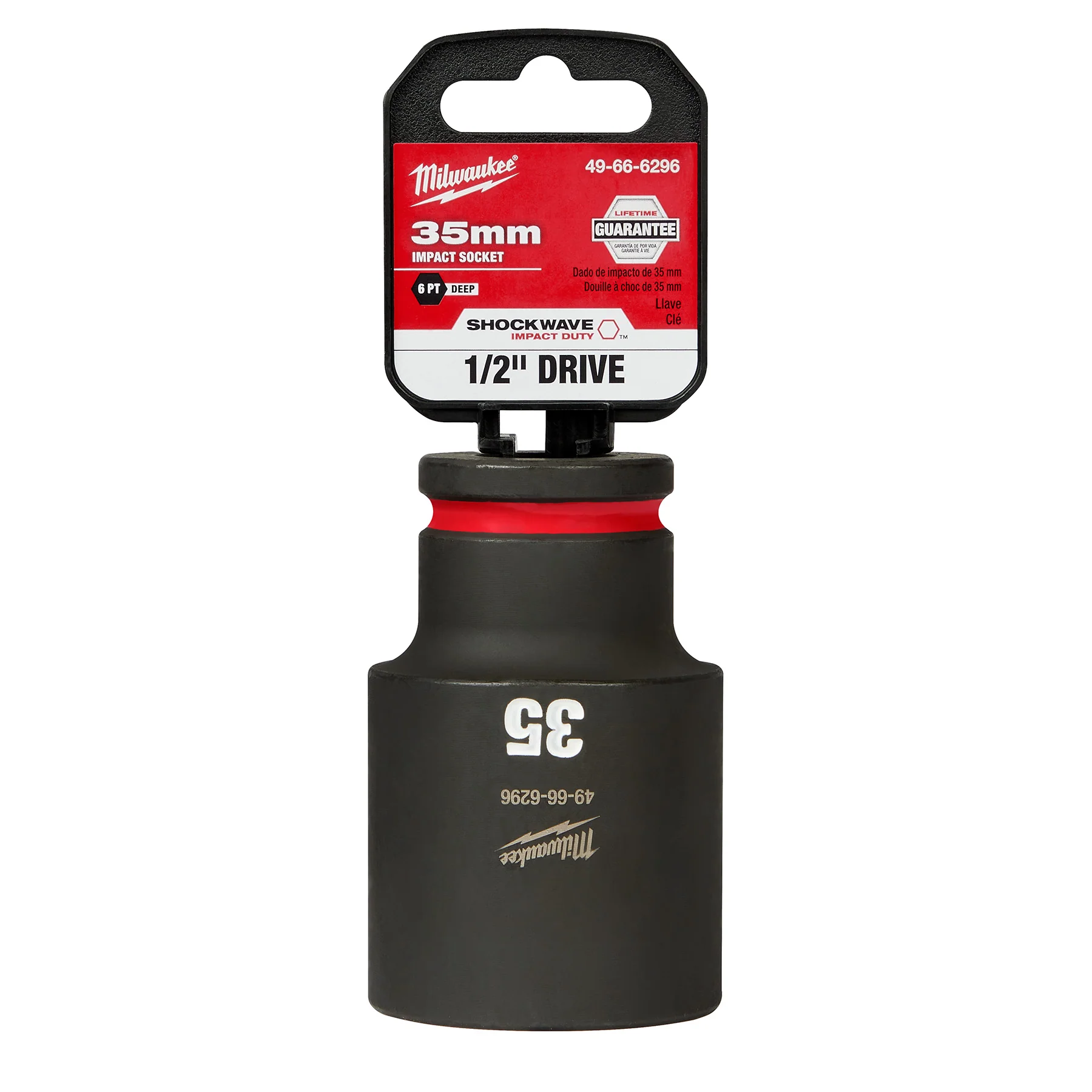 Milwaukee 1/2" Drive 35MM Deep 6 Point Socket SHOCKWAVE Impact Duty™ 49-66-6296 - Image 2