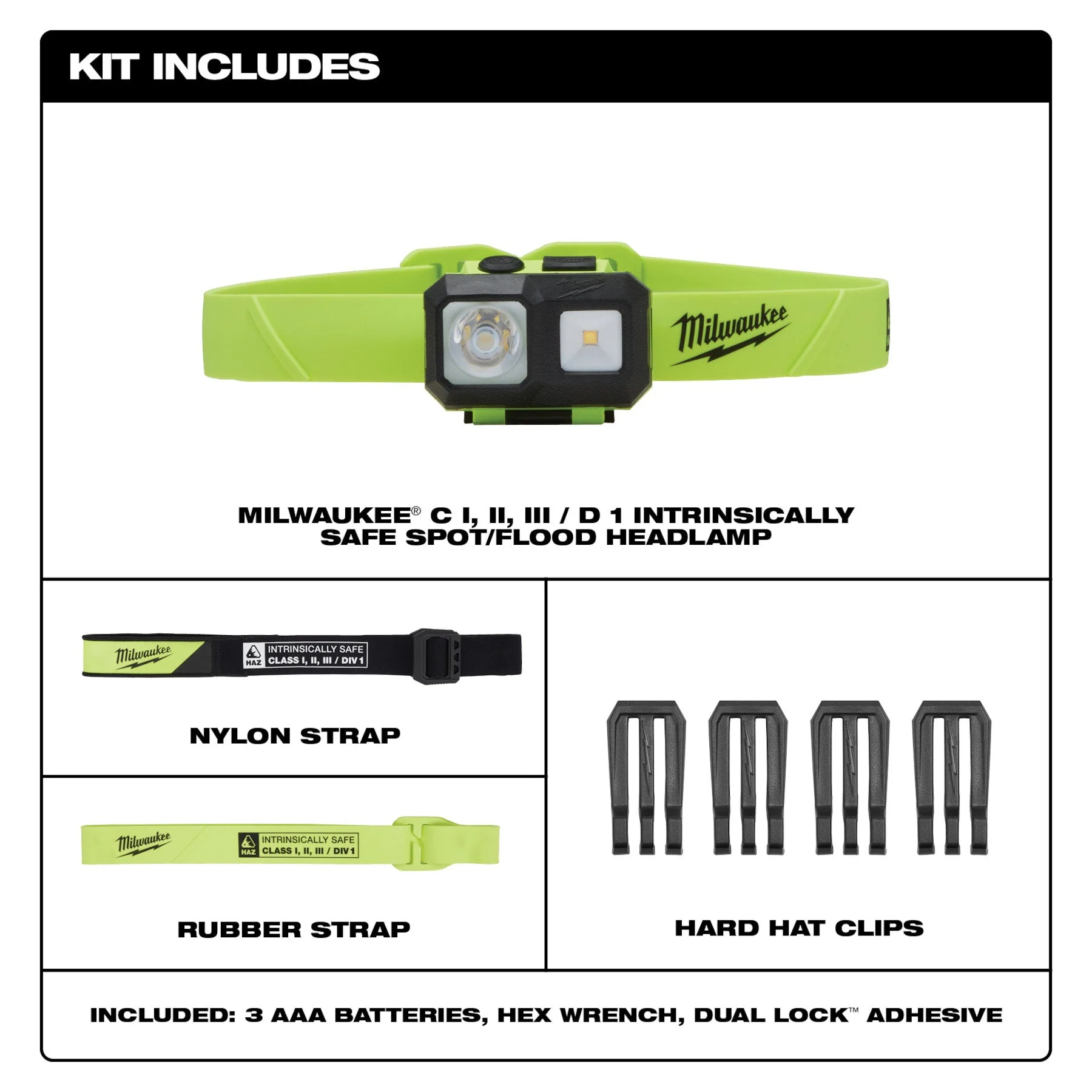Milwaukee 2004HZL Intrinsically Safe C I, II, III / D 1 Spot/Flood Headlamp - Image 13