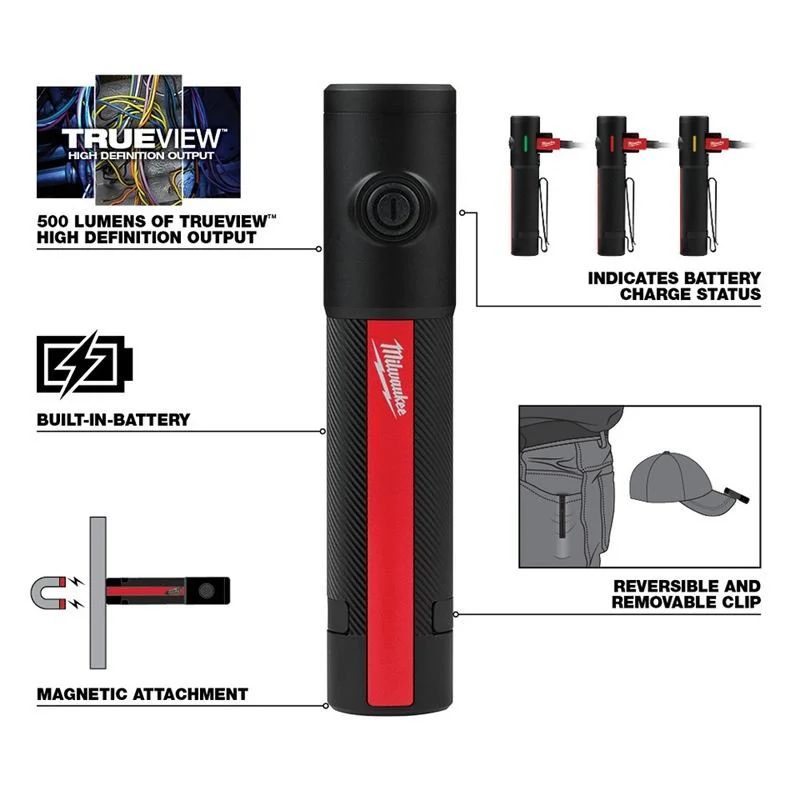 Milwaukee 2011R Rechargeable 500L Everyday Carry Flashlight w/ Magnet - Image 3
