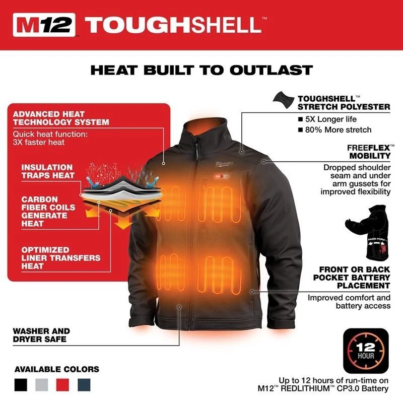 Milwaukee 204B-21 M12 Heated TOUGHSHELL Jacket - Black - Image 4