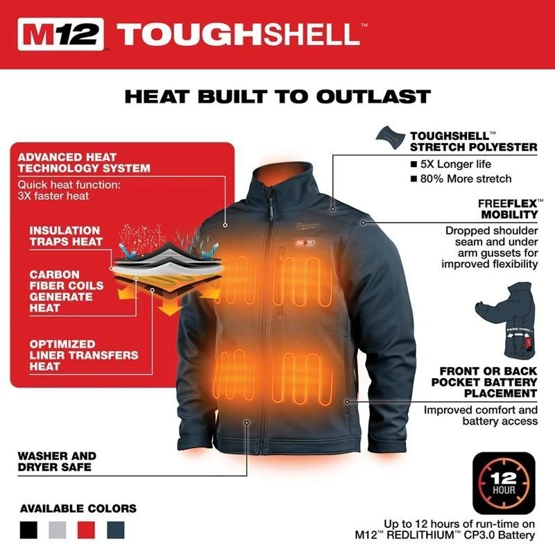 Milwaukee 204BL-21 M12 Heated TOUGHSHELL Jacket - Blue - Image 7