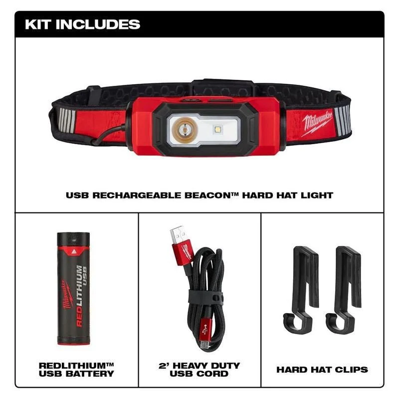 Milwaukee 2116-21 REDLITHIUM USB BEACON Hard Hat Light - Image 2