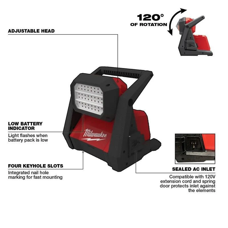 Milwaukee 2366-20 M18 ROVER Dual Power Flood Light - Image 18